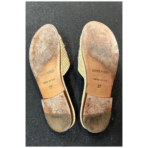 CARRIE FORBES Adam Woven Raffia Slide Sandal Size 7/37 - Picture 11 of 13